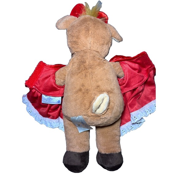 Build-A-Bear Holly the Moose Christmas Plush Snowflake Dress Red Bow 16" Retired - Picture 2 of 7